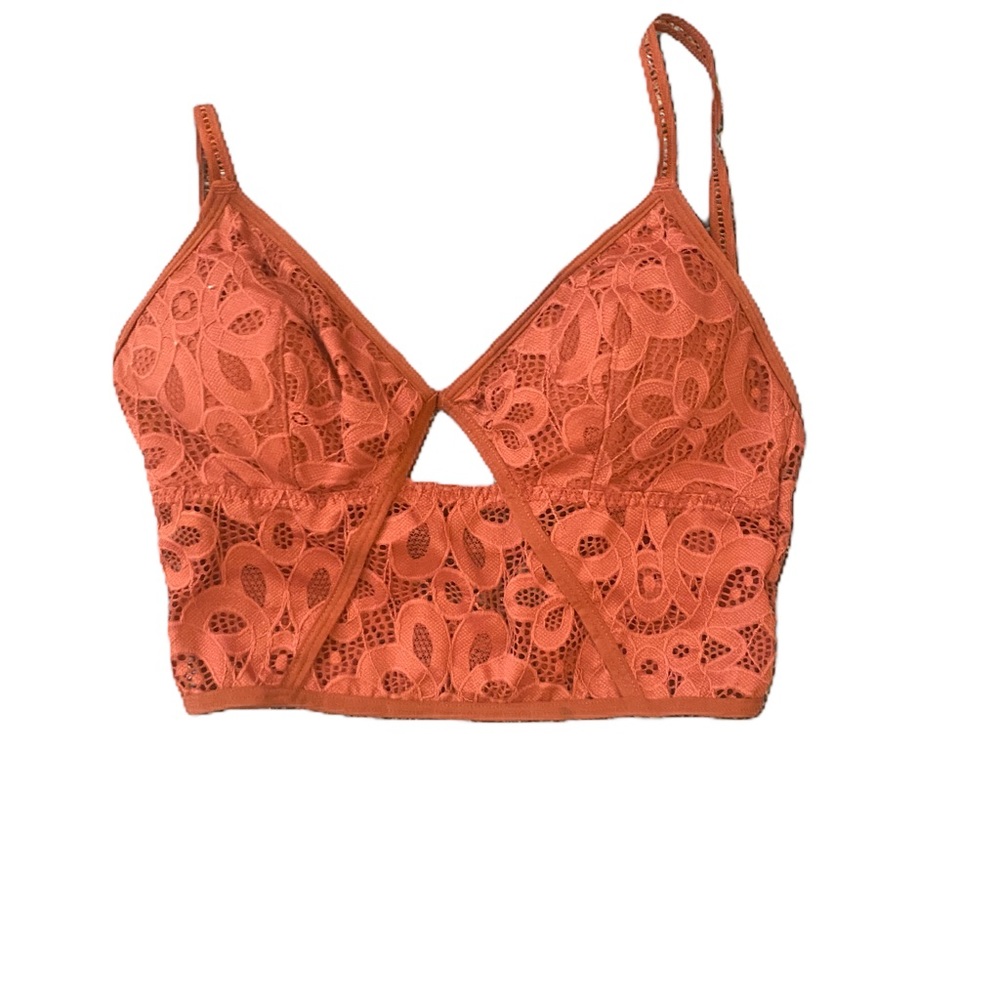 Burgundy/ dirt red lace Bralette